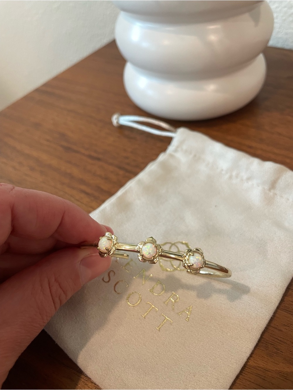 Kendra Scott Gold Cuff with Opal - Picture 2 of 2